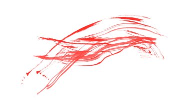 Kırmızı suluboya çizgileri. Kırmızı boya fırçası