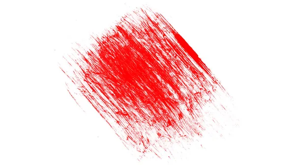 Esfregaço Tinta Vermelha Pincel Vermelho — Fotografia de Stock