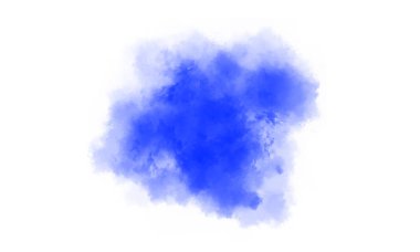 Mavi suluboya süpürgesi beyaz üzerine izole edilmiş