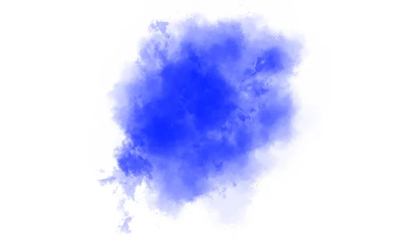 Gyönyörű Kék Akvarell Folt Elszigetelt Fehér — Stock Fotó