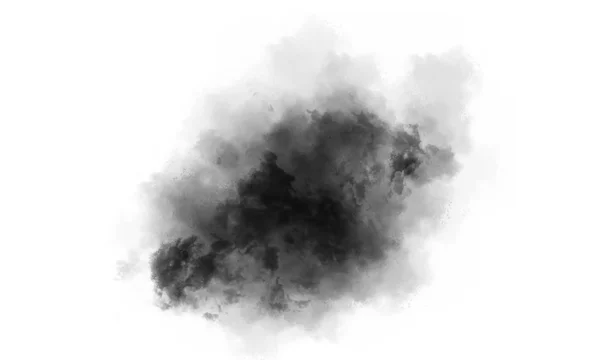 Abstract Black Smoke Brush Isolated White Background — 스톡 사진