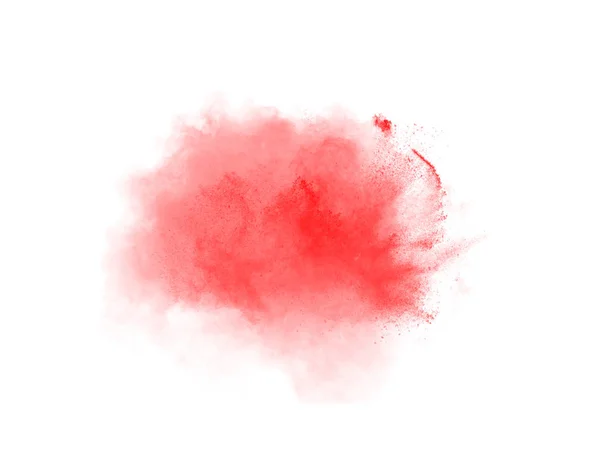 Αφηρημένη Κόκκινη Σκόνη Βούρτσα Έκρηξη Απομονώνονται Λευκό — Φωτογραφία Αρχείου