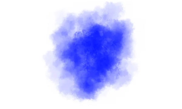 Blue Smoke Brush Isolated White Background — 스톡 사진