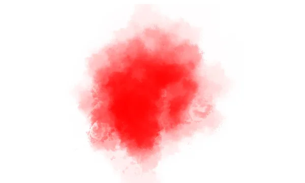 Bellissimo Pennello Rosso Acquerello Isolato Spazzola Macchia Rossa — Foto Stock