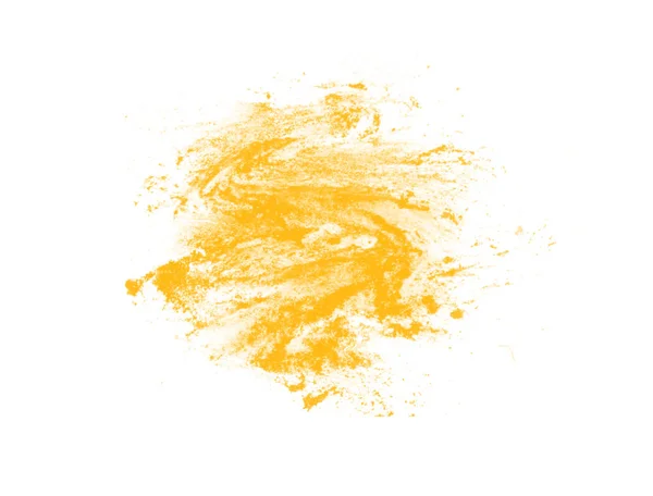 Beautiful Yellow Paint Stain Isolated White Background — Stock Photo, Image