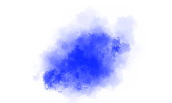 Blue Smoke Brush Isolated White Background — Stock Photo, Image
