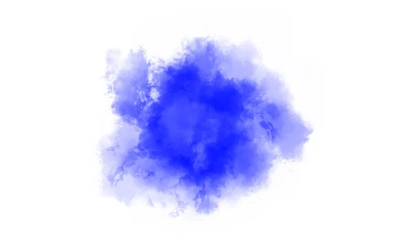 Kék Akvarell Elszigetelt Ecset Háttér — Stock Fotó