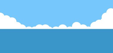 Bulutlu ve metin için alanı olan soyut mavi 2d arkaplan