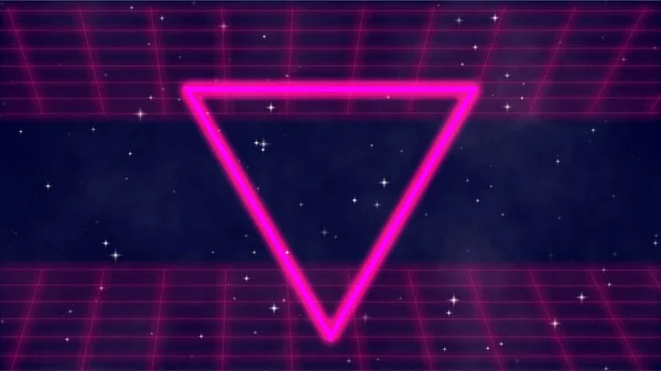 Işıklı ve yıldızlı soyut bir arkaplan. 1980 'lerin geçmişe dönük konsept çizimi