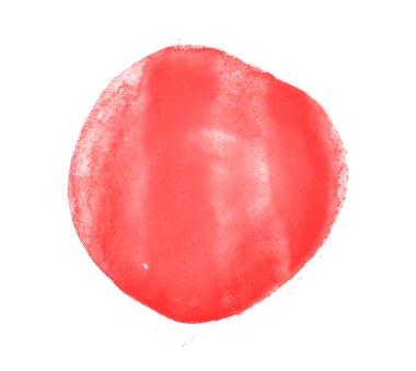 Kırmızı izole edilmiş çember. Kırmızı suluboya fırça tasviri