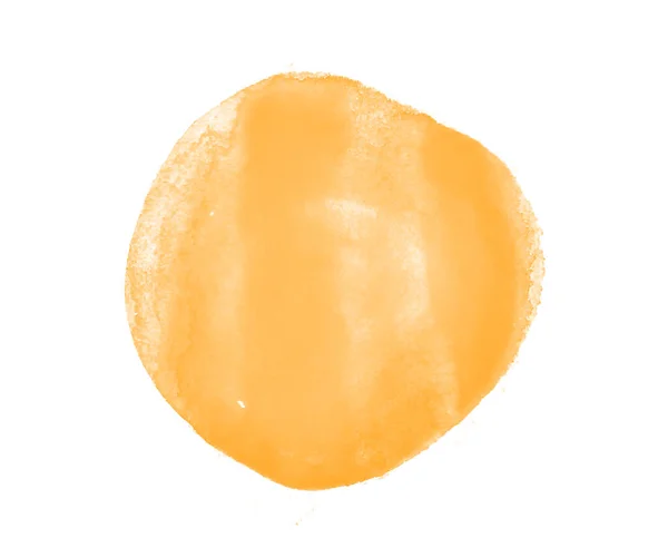 Sarı suluboya leke izole edilmiş. Resim için sarı fırça