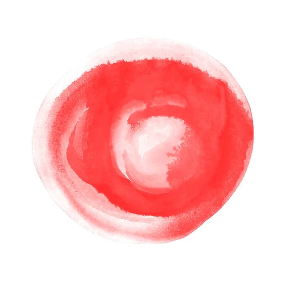 Círculo Vermelho Aquarela Escova Isolada Pincel Para Pintura — Fotografia de Stock