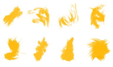 Güzel sarı suluboya fırçalar resim için izole edilmiş