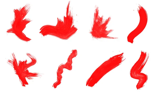 Escovas Tinta Vermelha Para Pintura — Fotografia de Stock