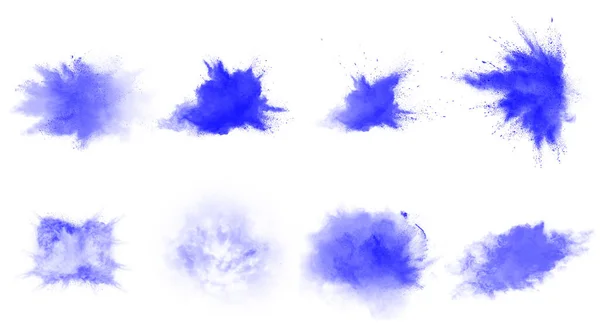 Soyut mavi izole barut patlaması.