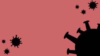 Çizgi film bakterisiyle kırmızı virüs arkaplanı