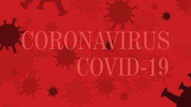 Bakteri içeren soyut kırmızı koronavirüs arkaplanı