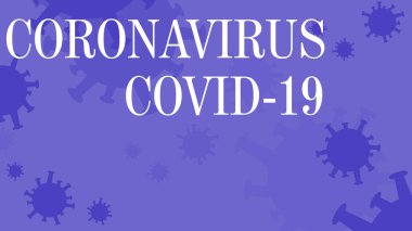 Beyaz metinli mavi koronavirüs arkaplanı