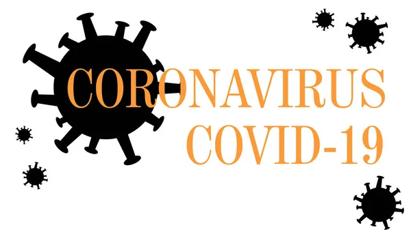 Fundo Branco Com Micróbio Desenho Animado Texto Coronavírus Laranja — Fotografia de Stock