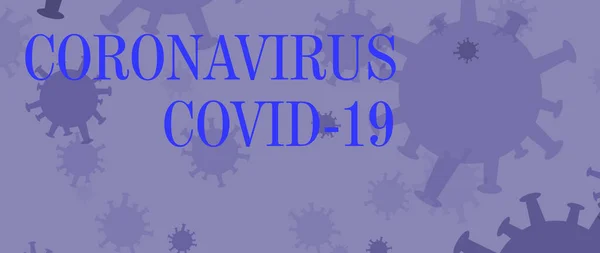 Desenhos Animados Azul Coronavírus Conceito Banner — Fotografia de Stock