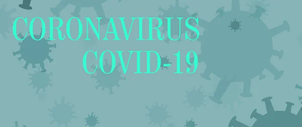 Turquoise Coronavirus Background Text — Stock Photo, Image