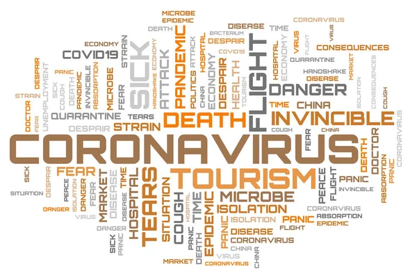 Modern Coronavirus Concept Word Cloud Backdrop — Stock Photo, Image