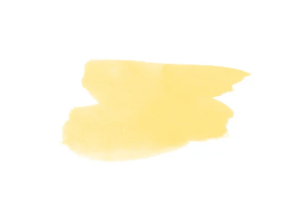 Beyaz Arka Planda Izole Edilmiş Güzel Sarı Suluboya Fırça Sarı — Stok fotoğraf