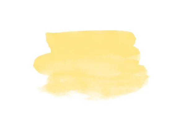 Beyaz Arkaplanda Izole Edilmiş Resim Için Güzel Sarı Suluboya Fırça — Stok fotoğraf