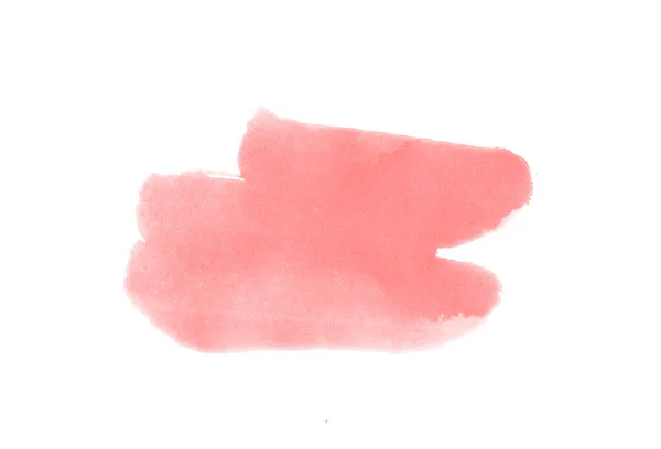 白い背景に美しい赤い水彩ブラシ 赤水彩スミアブラシイラスト — ストック写真