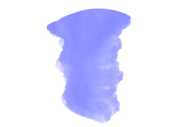 Кисть Рисования Синей Краской Белом Фоне Мазки Синей Краски — стоковое фото