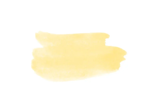 Beyaz Üzerine Izole Edilmiş Resim Için Güzel Sarı Suluboya Fırça — Stok fotoğraf