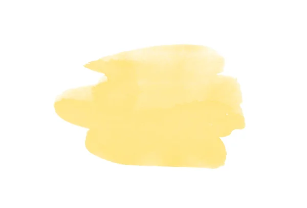 Beautiful Yellow Watercolor Brush Painting Isolated White Background Yellow Watercolor — Stock Photo, Image