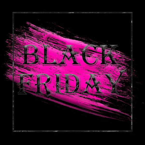 Black Background Purple Paint Smear White Words Black Friday Sale — Stock Photo, Image