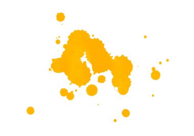 Turuncu boya lekesi beyaz arkaplanda izole edildi