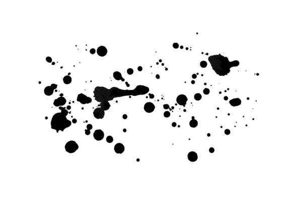 Black Ink Blots Brush Isolated White Background — Stock Photo, Image