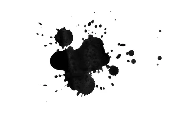 Black Ink Blot White Background — Stock Photo, Image