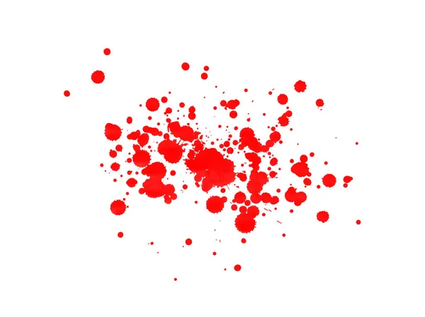 Blood Drops Isolated White Red Splash Brush Background — Stock Photo, Image