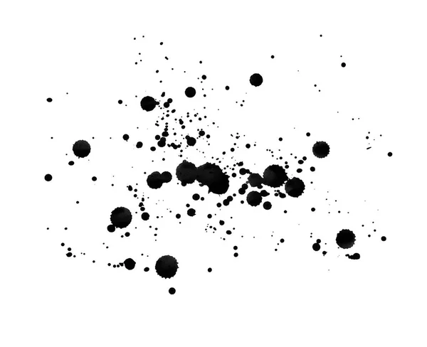 Beautiful Black Ink Drops White Background — Stock Photo, Image