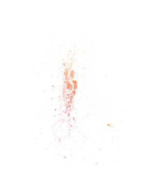 Renkli suluboya sıçraması ve beyaz arkaplanda izole edilmiş damlalar