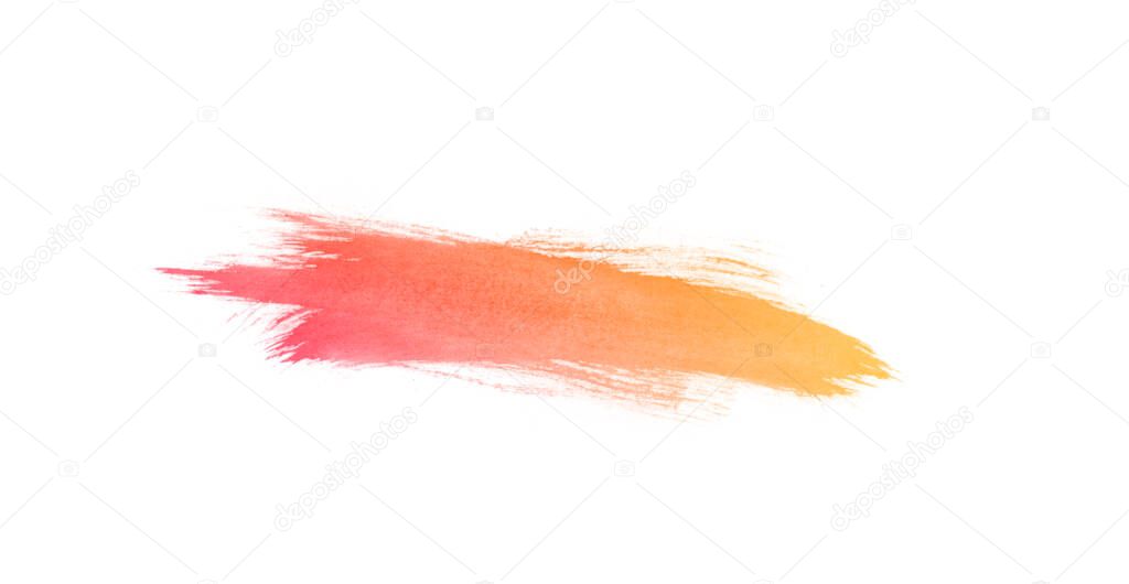 Beautiful colorful watercolor stroke brush isolated on white