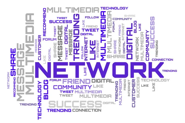 Network word cloud concept isolated on white background