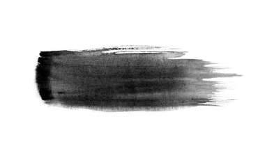 Beyaz üzerine izole edilmiş siyah boya fırçası.