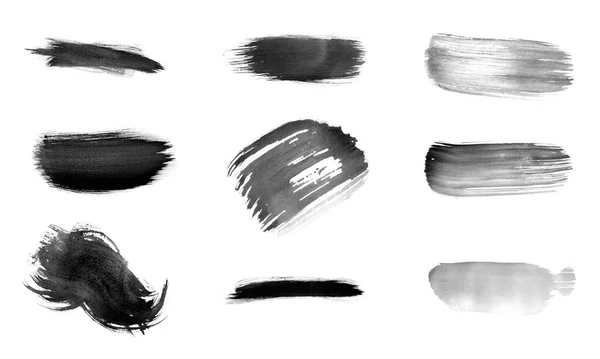 Pinceles Negros Para Dibujar Aislados Sobre Fondo Blanco —  Fotos de Stock
