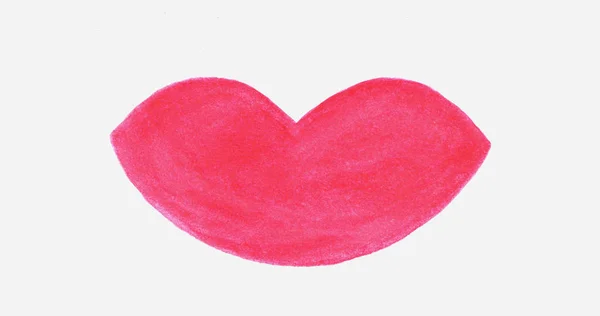 Hand drawn watercolor pink lips isolated on white background — Stock Photo, Image