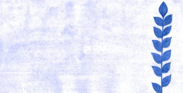 Абстрактний акварельний грубий синій фон з гілочкою пл — стокове фото