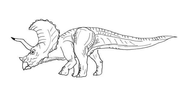 Hand drawn isolated dinosaur Triceratops — Stock Photo, Image