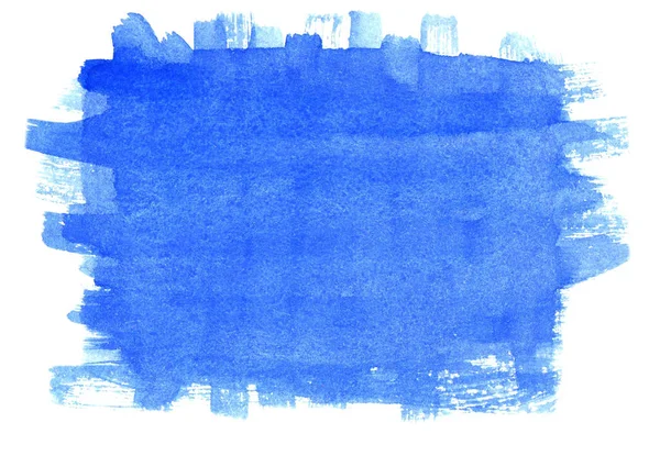 Handgezeichnete abstrakte Hintergrund der blauen Aquarell-Pinselstriche w — Stockfoto