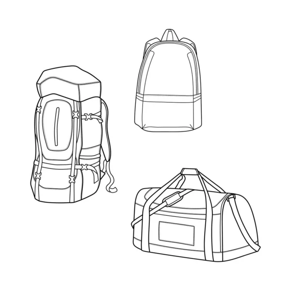 Dessin vectoriel de contour sac — Image vectorielle