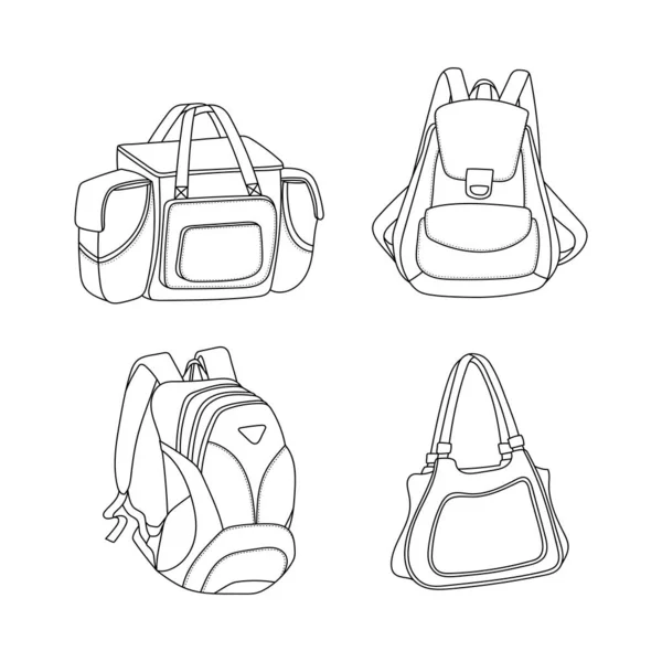 Dessin vectoriel de contour sac — Image vectorielle