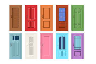 vectorillustratie van een houten deur